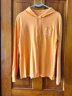 Vineyard Vines Orange Long-Sleeve T-Shirt With Hoodie Size L